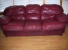 Full size leather burg. couch / reclining loveseat leather beige